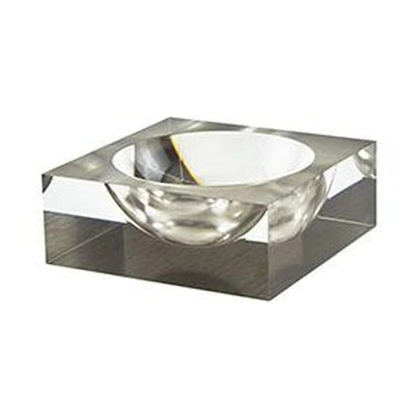 Lucite bowl silver