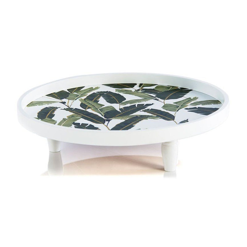 Leaves Round display tray green