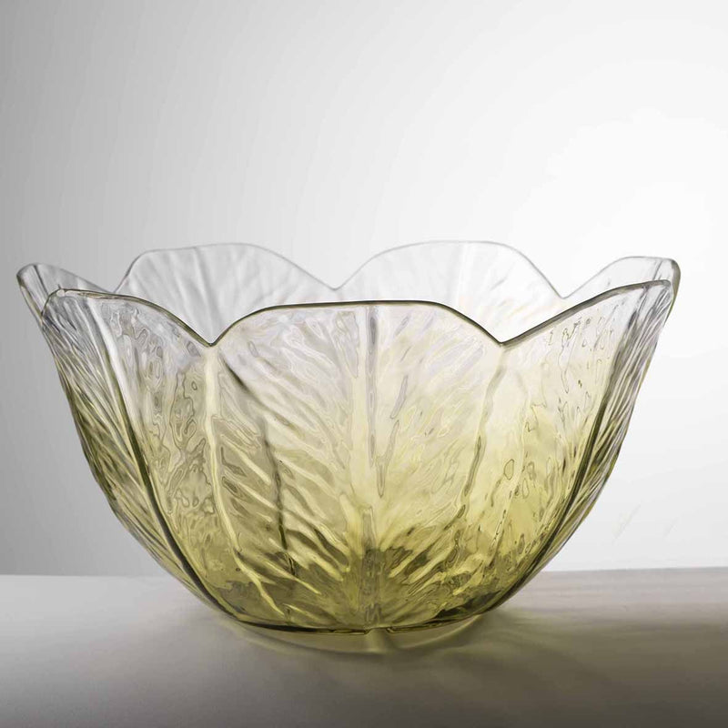 Lattuga acrylic salad bowl green large