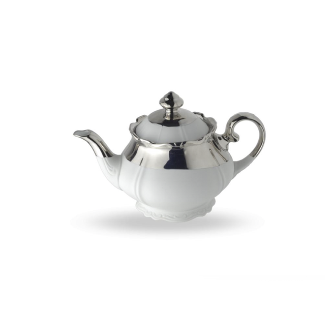 Silver biscuit teapot