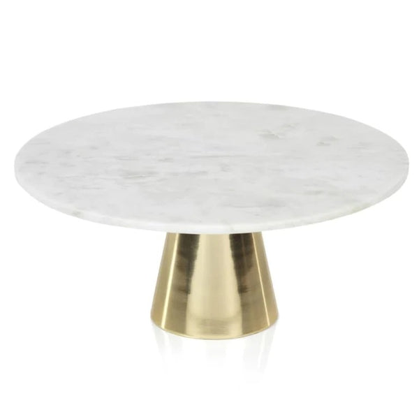 Marble cake stand on metal base