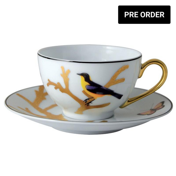 Aux oiseaux tea cup and saucer