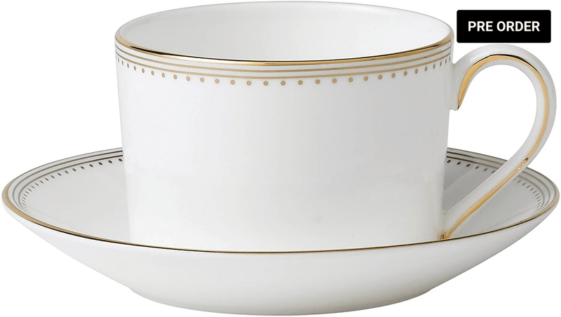 Golden grosgrain tea cup and saucer